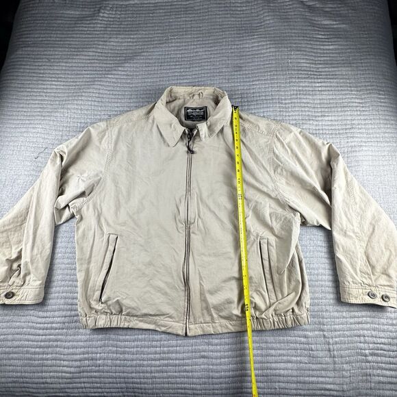 Vintage Eddie Bauer Harrington Jacket Men XXL Tan Bomber Golf Barn Gorpcore - Picture 2 of 9